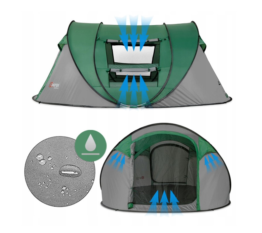 Tourist tent for 4 people, self-folding, window 280x210cm