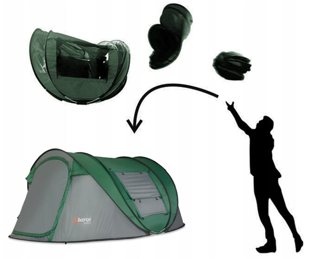 Tourist tent for 4 people, self-folding, window 280x210cm
