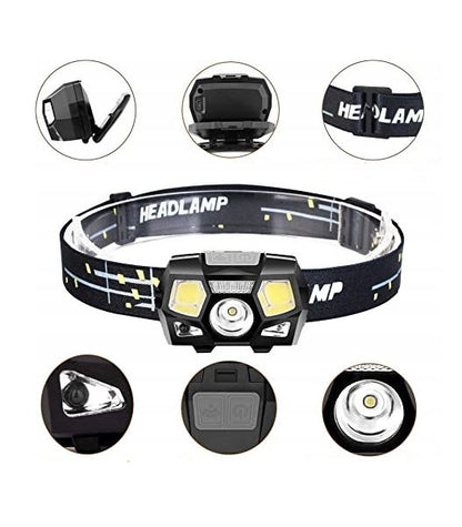 RECHARGEABLE LED HEADLAMP MOTION SENSOR 1000lm