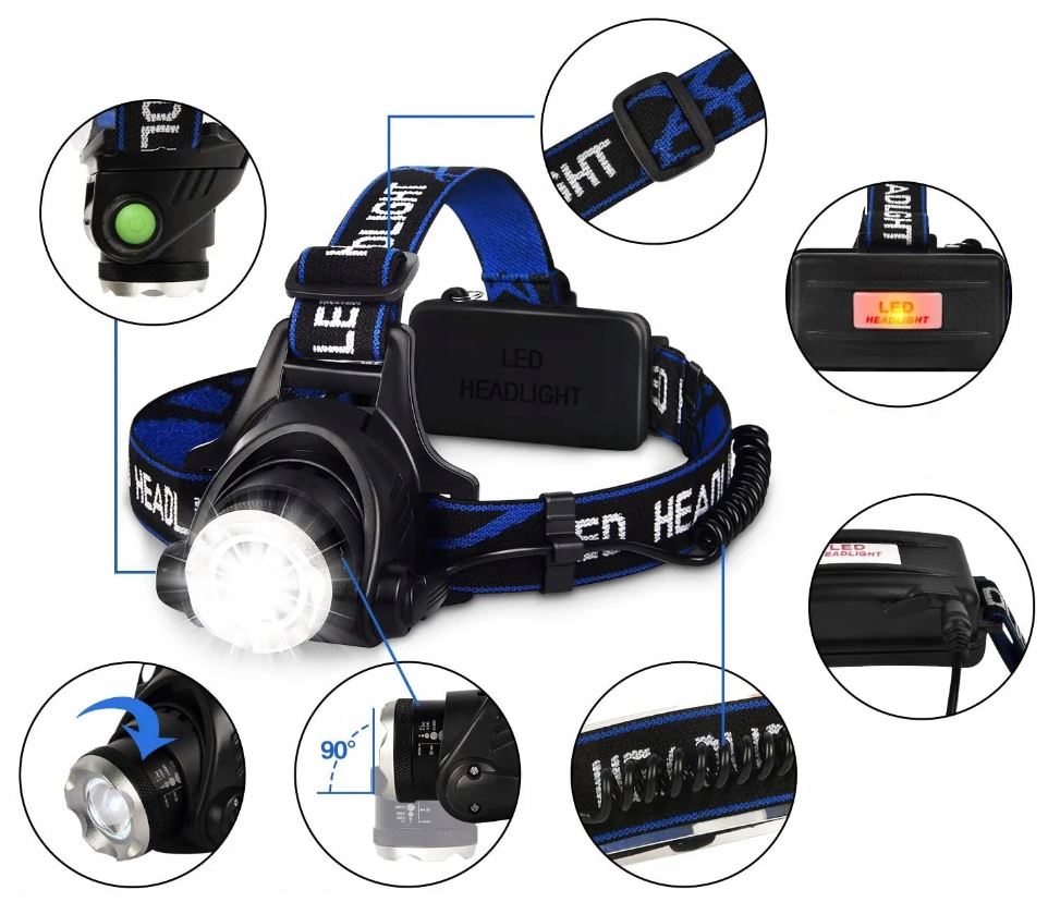 Powerful HEAD LAMP FOR THE HEAD HEAD LAMP 13600 mAh BATTERY