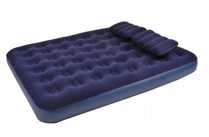 LARGE AIR MATTRESS 203x152cm PUMP 2x PILLOWS