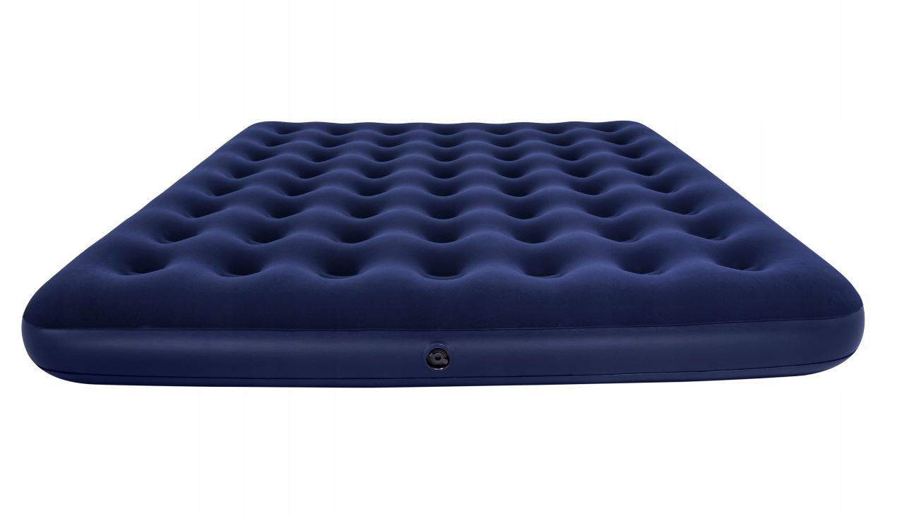 Double inflatable mattress 203 x 183 x 22 cm, shades of blue