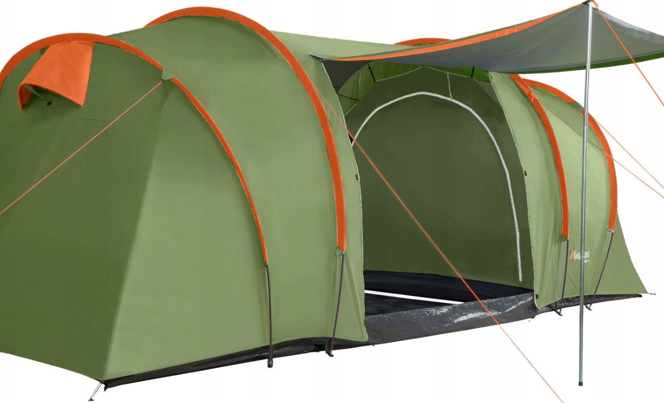 6-person tent, 2 bedrooms, vestibule 560x210cm