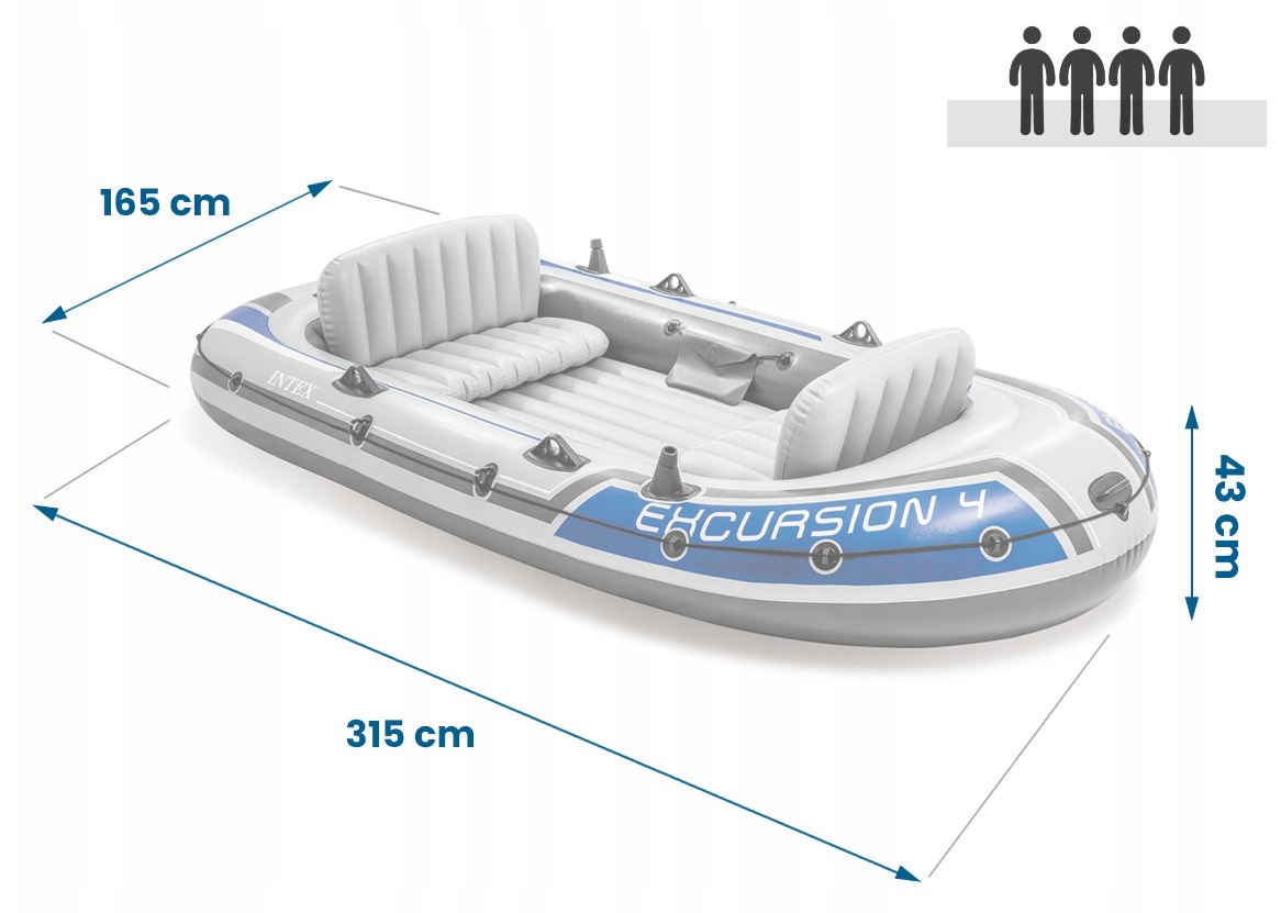 EXCURSION 4-PERSON PONTOO + OARS + PUMP