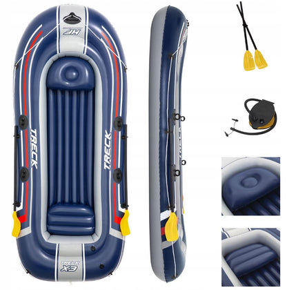 Inflatable pontoon + Oars + Pump 4-person Treck