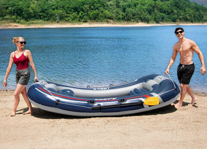 Inflatable pontoon + Oars + Pump 4-person Treck