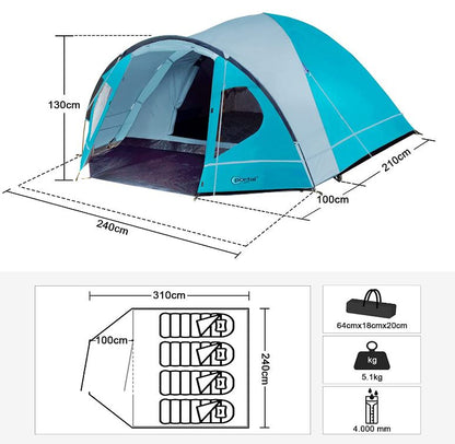 Kempingový stan pro 4 osoby Portal 310x240cm