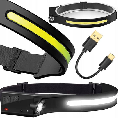 Latarka czołowa na głowę czołówka akumulator + kabel USB - USB typ C 0,5 m