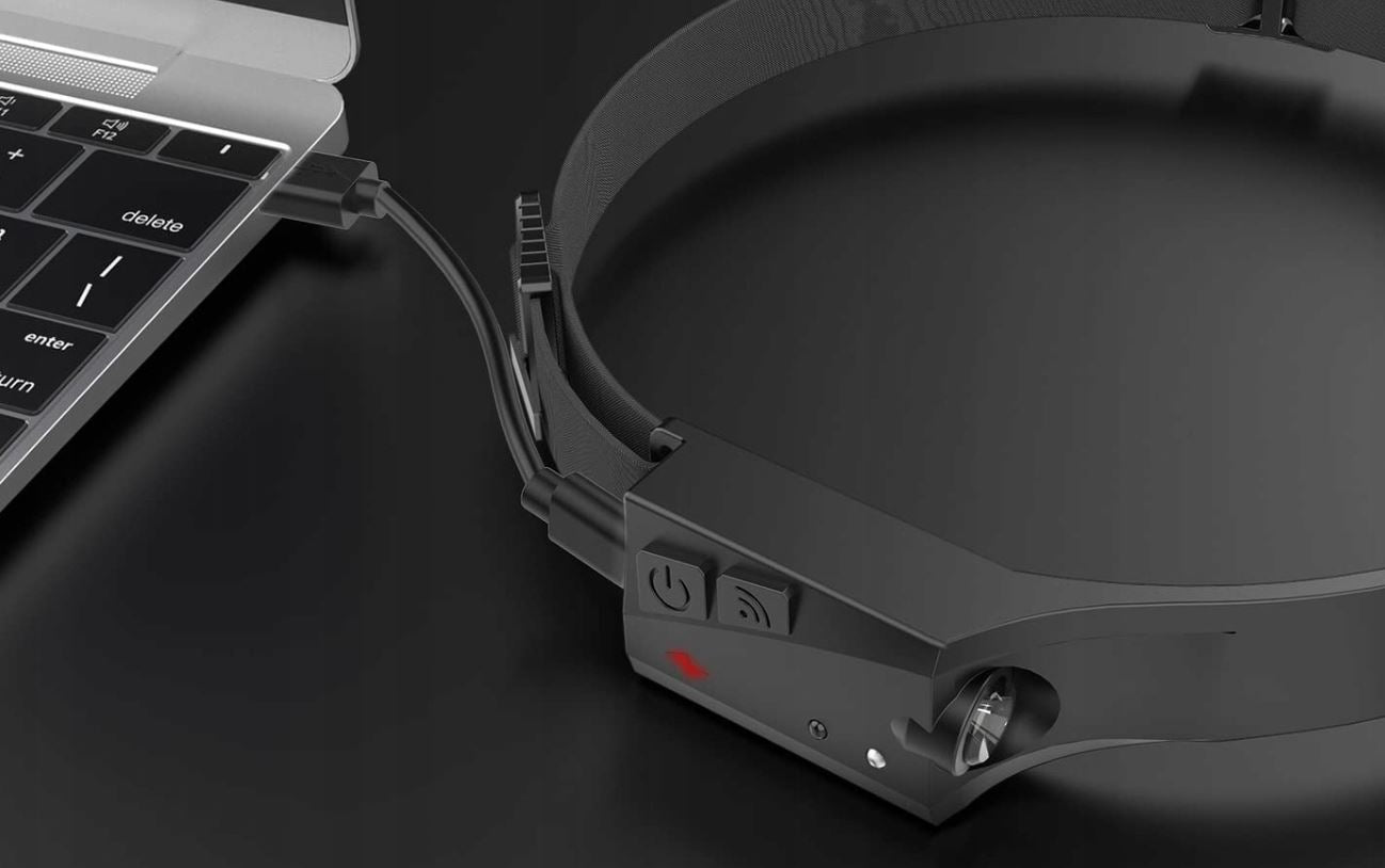 Latarka czołowa na głowę czołówka akumulator + kabel USB - USB typ C 0,5 m