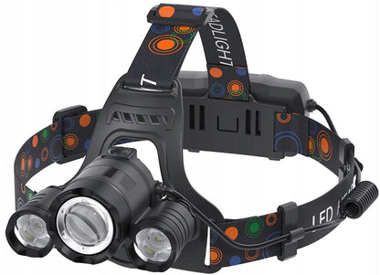 Powerful headlamp, rechargeable battery (13600 mAh)