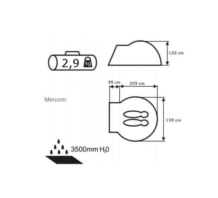 Acamper ACCO stan pro 2 osoby 300x130cm