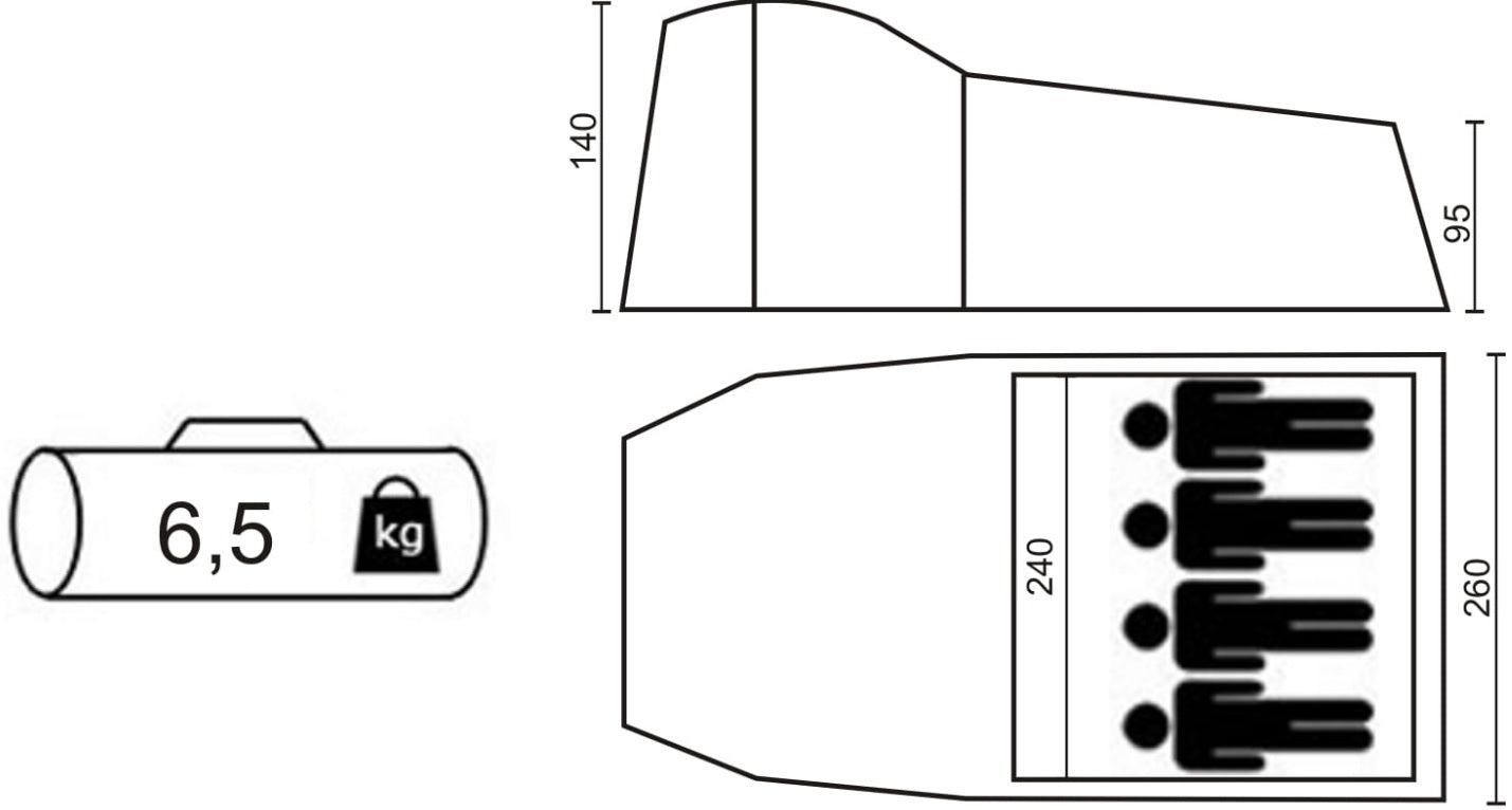 TIVAN ACAMPER TENT 4-person PRO 3500mm 