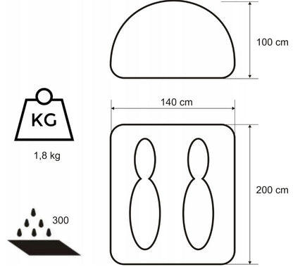NAMIOT TURYSTYCZNY DOMEPACK 2 osobowy Acamper 200x140cm